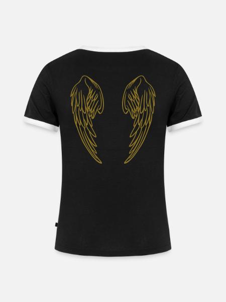 wings - Frauen Kontrast-T-Shirt - Schwarz/Weiß