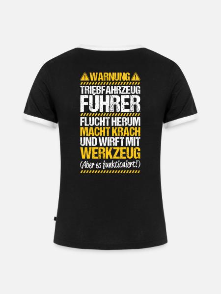 Triebfahrzeugführer Lokführer Train Driver - Frauen Kontrast-T-Shirt - Schwarz/Weiß