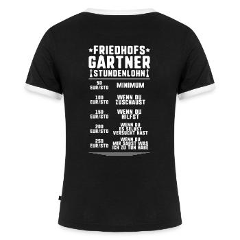 Friedhofsgärtner Friedhof Cemetery Gardener - Frauen Kontrast-T-Shirt - Schwarz/Weiß - Hinten - Selfina (174cm)