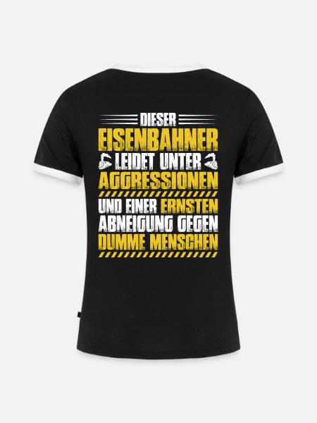 Eisenbahner Triebfahrzeugführer Railroader - Frauen Kontrast-T-Shirt - Schwarz/Weiß