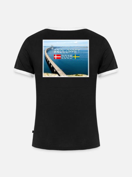 Broloppet 2025 - Frauen Kontrast-T-Shirt - Schwarz/Weiß