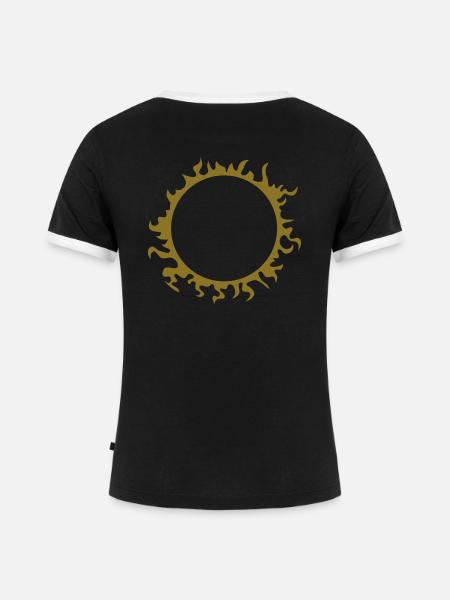 Halo Sun - Frauen Kontrast-T-Shirt - Schwarz/Weiß