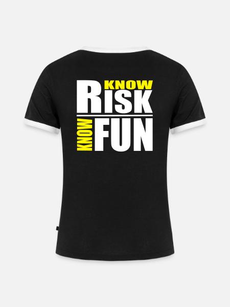 know risk - know fun - Frauen Kontrast-T-Shirt - Schwarz/Weiß