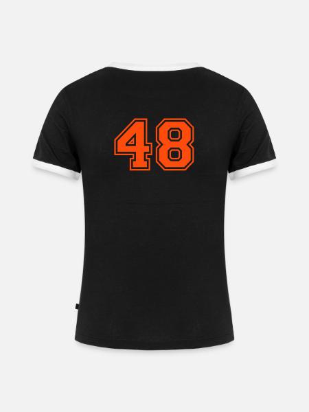 48 - Frauen Kontrast-T-Shirt - Schwarz/Weiß
