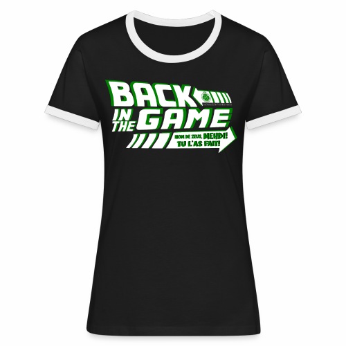 BACK IN THE GAME T SHIRT NOIR - T-shirt contrasté Femme