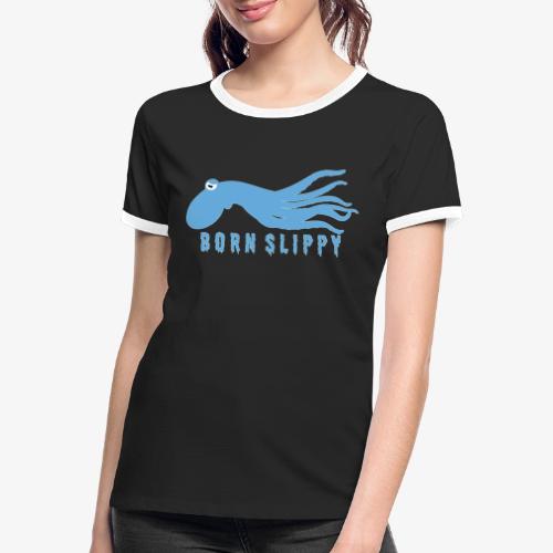 Slip On By - Kontrast-T-shirt dam