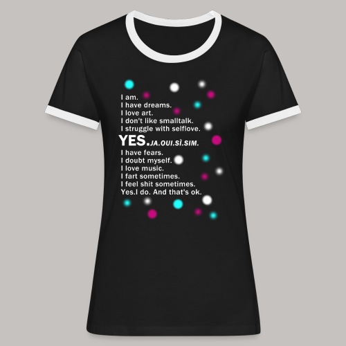 YESiam - Frauen Kontrast-T-Shirt