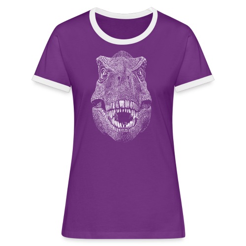 Dinosaurier - Frauen Kontrast-T-Shirt