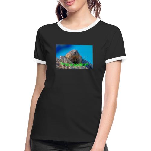 Servus in den Bergen - Frauen Kontrast-T-Shirt