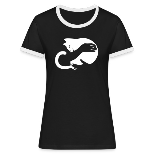 Vorschau: cat hug - Frauen Kontrast-T-Shirt