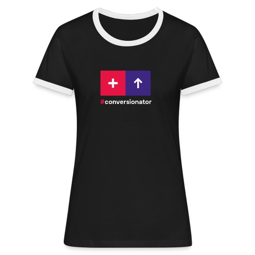 Conversionator mit Plus & Pfeil - Frauen Kontrast-T-Shirt