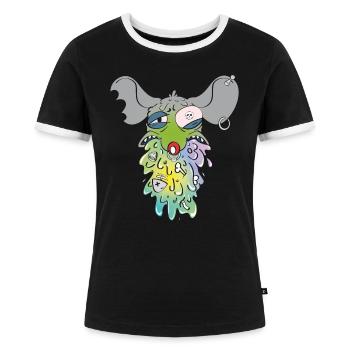 STREET COUNCIL - Women's Ringer T-Shirt - black/white - Front - Selfina (174cm)