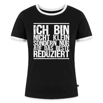 Witzige Sprüche - Frauen Kontrast-T-Shirt - Schwarz/Weiß - Vorne - Selfina (174cm)