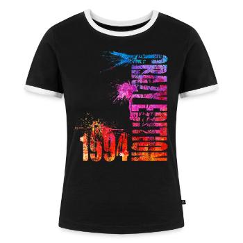 Édition folle - T-shirt contrasté Femme - noir/blanc - Devant - Selfina (174cm)
