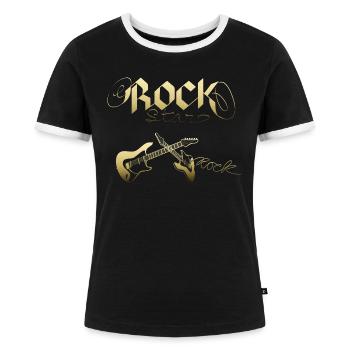 Rock Star - Frauen Kontrast-T-Shirt - Schwarz/Weiß - Vorne - Selfina (174cm)