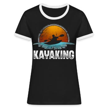 Kajak Kajakfahrer Kajaker - Frauen Kontrast-T-Shirt - Schwarz/Weiß - Vorne - Selfina (174cm)