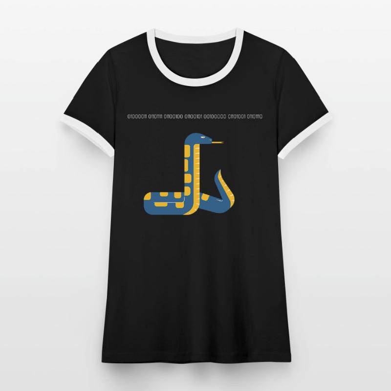 Code en Python dans la conception binaire de code binaire T-shirt contrasté Femme