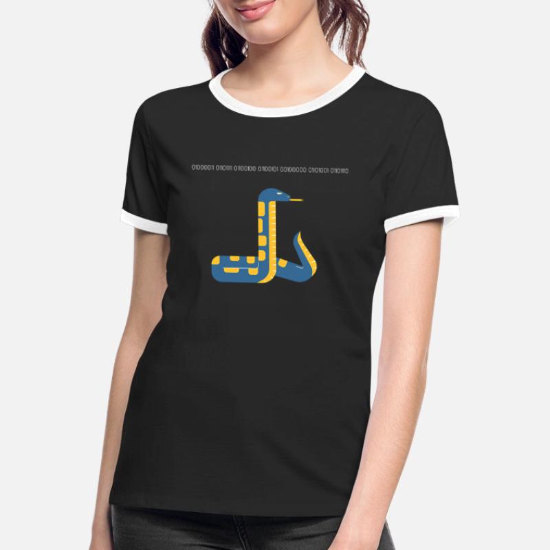 Code en Python dans la conception binaire de code binaire T-shirt contrasté Femme