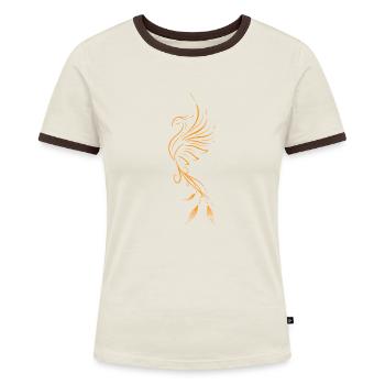 Phoenix Futter orange - Frauen Kontrast-T-Shirt - Blau/Weiß - Vorne