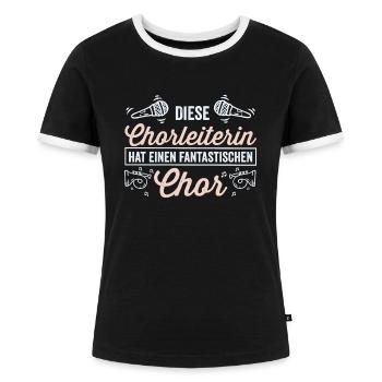 Beste Chorleiterin - Chor - Musikalisch - Frauen Kontrast-T-Shirt - Schwarz/Weiß - Vorne - Selfina (174cm)