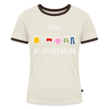 Wä aufhängen - Lass das mal den Papa machen - Frauen Kontrast-T-Shirt - Blau/Weiß - Vorne