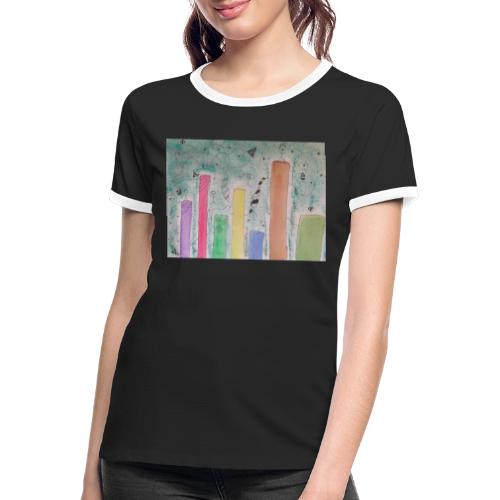 Abstrakte Kunst Motiv 7 - Frauen Kontrast-T-Shirt