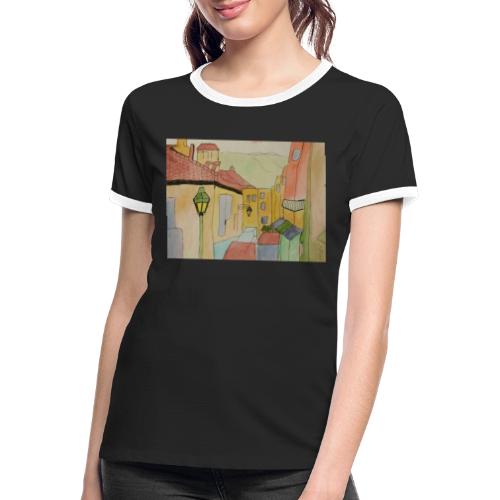 Abstrakte Kunst Motiv 8 - Frauen Kontrast-T-Shirt