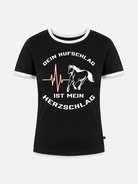 Your hoofbeats - Women's Ringer T-Shirt - black/white