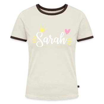 Couronne de nom de Sarah - T-shirt contrasté Femme - bleu/blanc - Devant