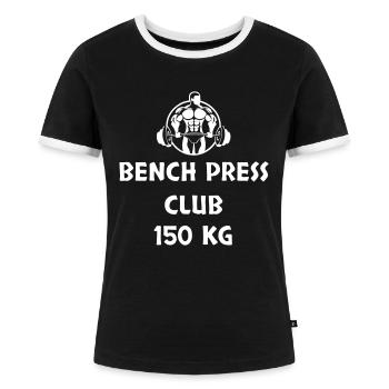 DÉVELOPPÉ COUCHÉ CLUB 150 KG - T-shirt contrasté Femme - noir/blanc - Devant - Selfina (174cm)