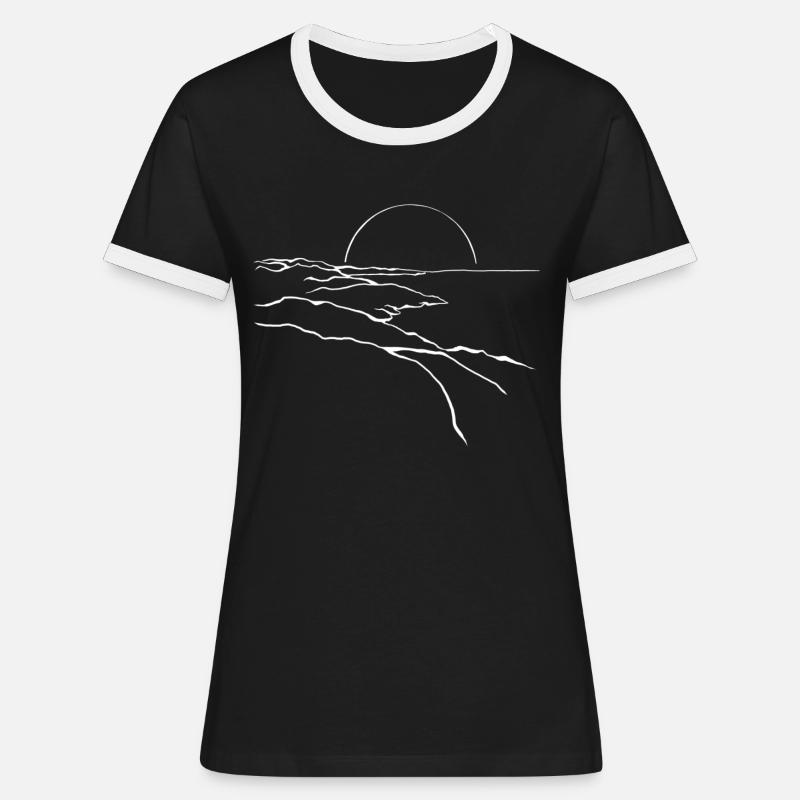 Sunset - Women's Ringer T-Shirt - black/white