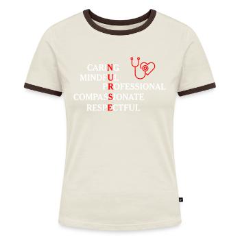 Infirmière Médecin Infirmière Hôpital - T-shirt contrasté Femme - bleu/blanc - Devant