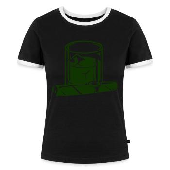 Zigarre - Frauen Kontrast-T-Shirt - Schwarz/Weiß - Vorne - Selfina (174cm)