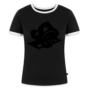 Vu l'ombre - 1 vecteur de couleur - T-shirt contrasté Femme - noir/blanc - Devant - Selfina (174cm)