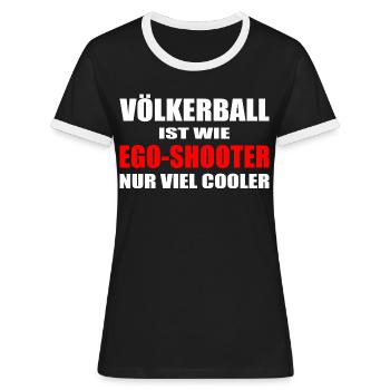 Völkerball - Frauen Kontrast-T-Shirt - Schwarz/Weiß - Vorne - Selfina (174cm)