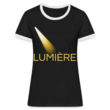 lumière jaune - T-shirt contrasté Femme - noir/blanc - Devant - Selfina (174cm)