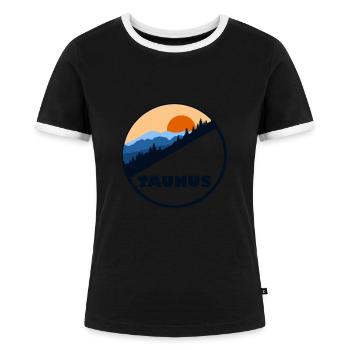 Taunus - Frauen Kontrast-T-Shirt - Schwarz/Weiß - Vorne - Selfina (174cm)