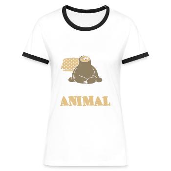Lazy hanging out sloths cute - Women's Ringer T-Shirt - blue/white - Front