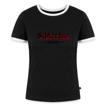 Schkeuditz - Frauen Kontrast-T-Shirt - Schwarz/Weiß - Vorne - Selfina (174cm)