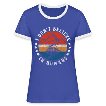 Galaxie OVNI Planète Terrienne - T-shirt contrasté Femme - bleu/blanc - Devant