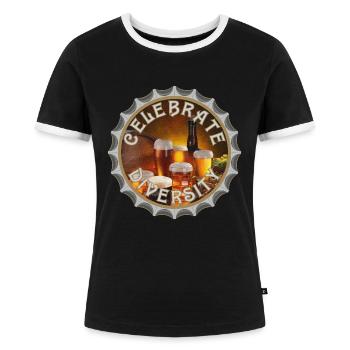 celebrate diversity - Women's Ringer T-Shirt - black/white - Front - Selfina (174cm)