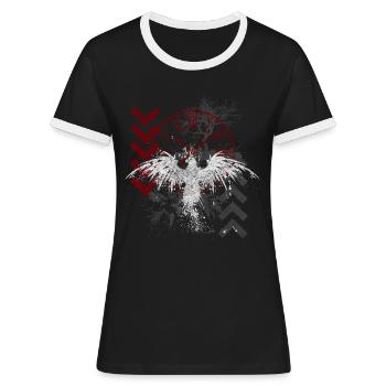 Trash Polka Crâne Dur - T-shirt contrasté Femme - noir/blanc - Devant - Selfina (174cm)