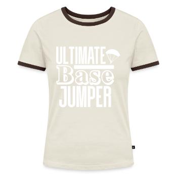 Base Jumping - Frauen Kontrast-T-Shirt - Blau/Weiß - Vorne