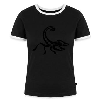scorpion - Frauen Kontrast-T-Shirt - Schwarz/Weiß - Vorne - Selfina (174cm)
