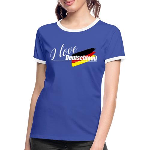 I love Deutschland - Frauen Kontrast-T-Shirt