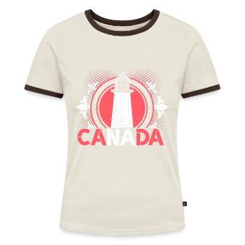 Feuille d’érable du Canada - T-shirt contrasté Femme - bleu/blanc - Devant