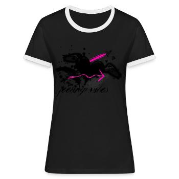 Feeling vibes - Frauen Kontrast-T-Shirt - Schwarz/Weiß - Vorne - Selfina (174cm)