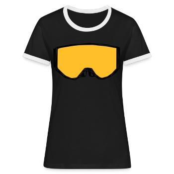 Skibrille - Frauen Kontrast-T-Shirt - Schwarz/Weiß - Vorne - Selfina (174cm)