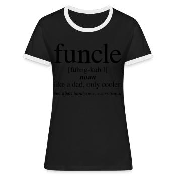 Funcle - Definition | Fun Uncle - T-shirt contrasté Femme - noir/blanc - Devant - Selfina (174cm)