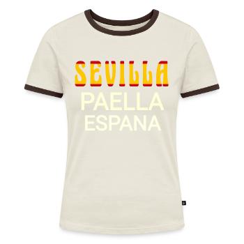 Sevilla Espana Paella Funny - Frauen Kontrast-T-Shirt - Blau/Weiß - Vorne